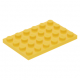 LEGO lapos elem 4x6, sárga (3032)